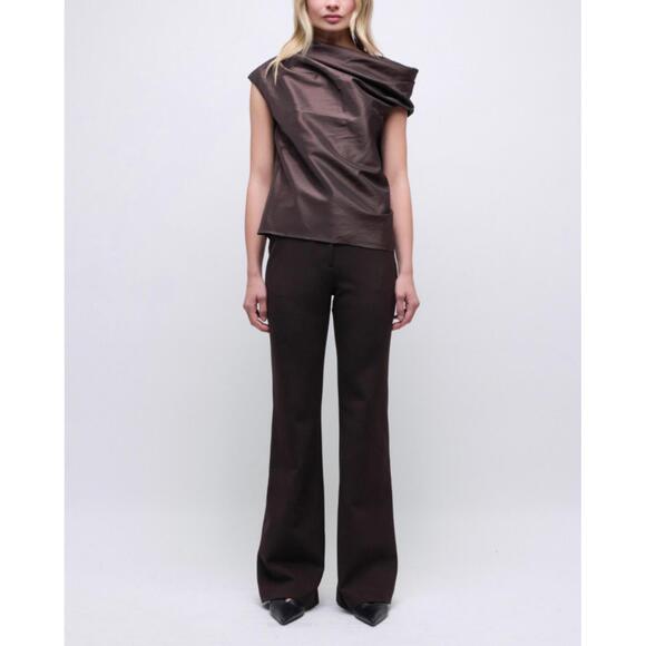 SIMKHAI Tops - NEW SIMKHAI vivia draped top in chocolate
